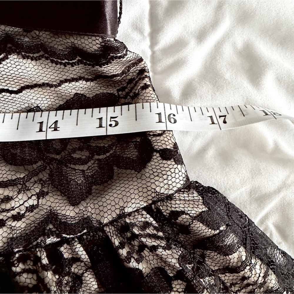 VTG 80s Jessica McClintock Gunne Sax Lace & Tull Gold Black Dress Party 9 / 10 - Picture 14 of 16